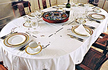 Imperial Style tablecloth 68"x144" OVAL White color